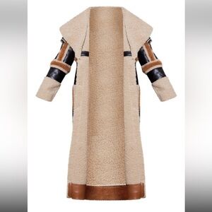 Black Vinyl Contrast Faux Oversized Trench